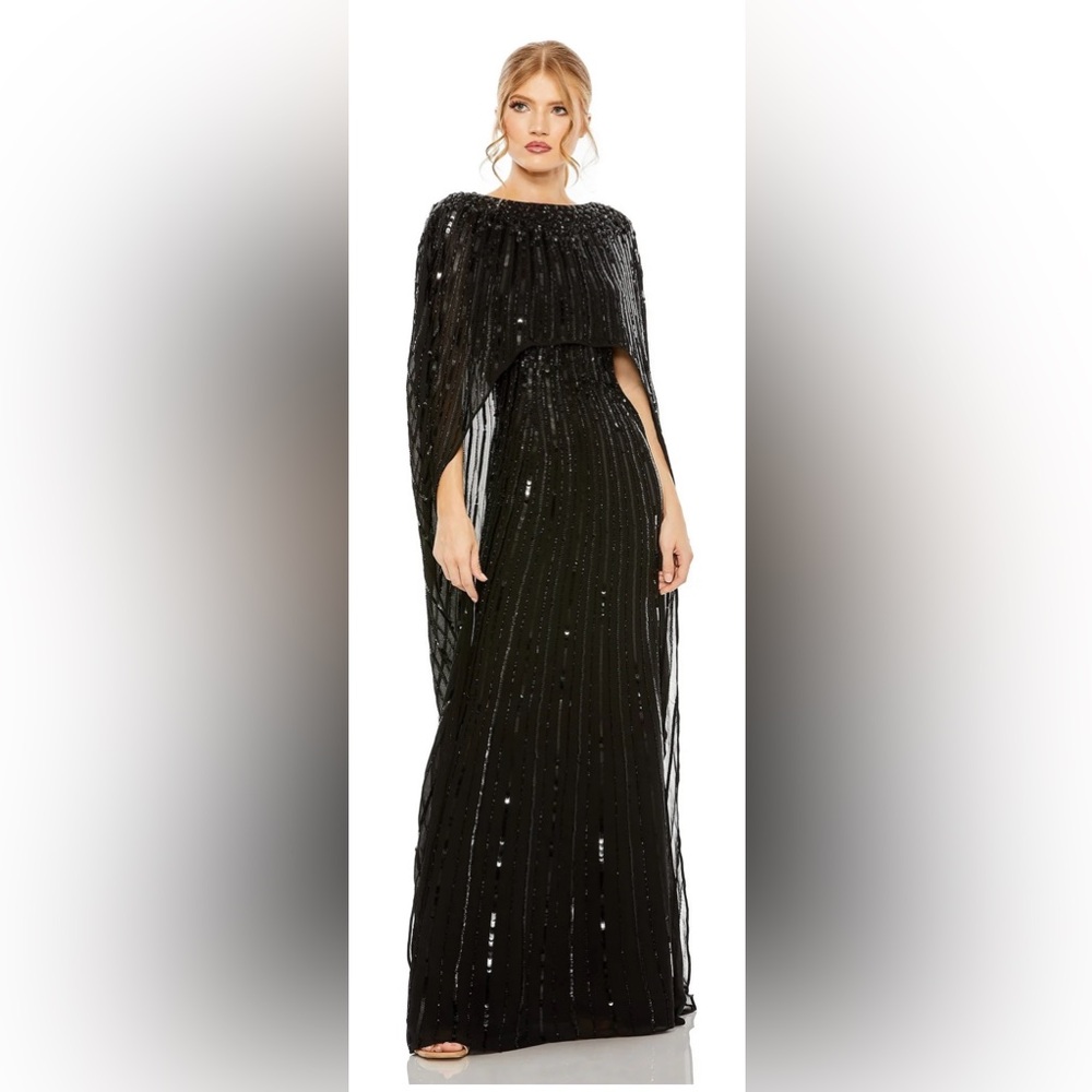 Embellished Cape Dress